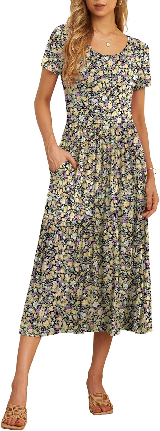 GRECERELLE Women's Summer Casual Maxi Dress with Pockets