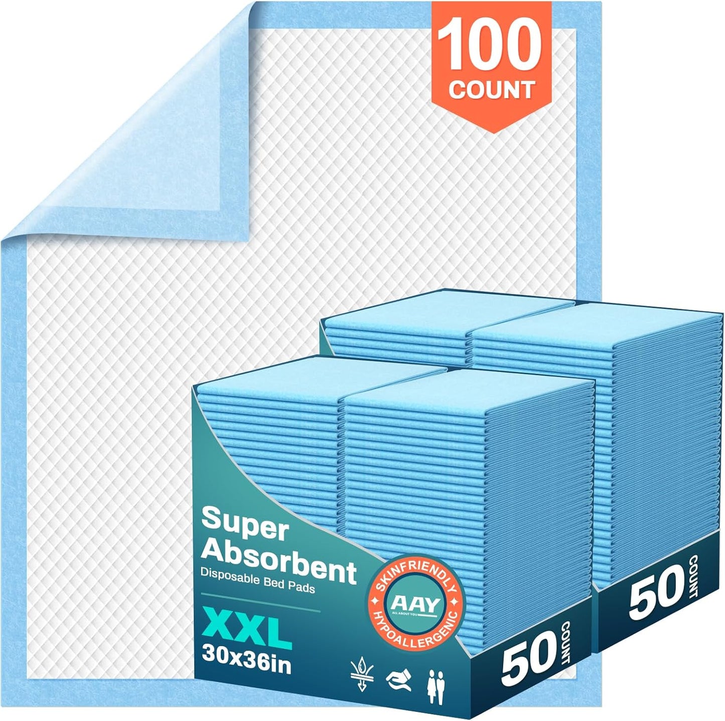 AAY Bed Pads Disposable 30in x 36in for Ultimate Protection