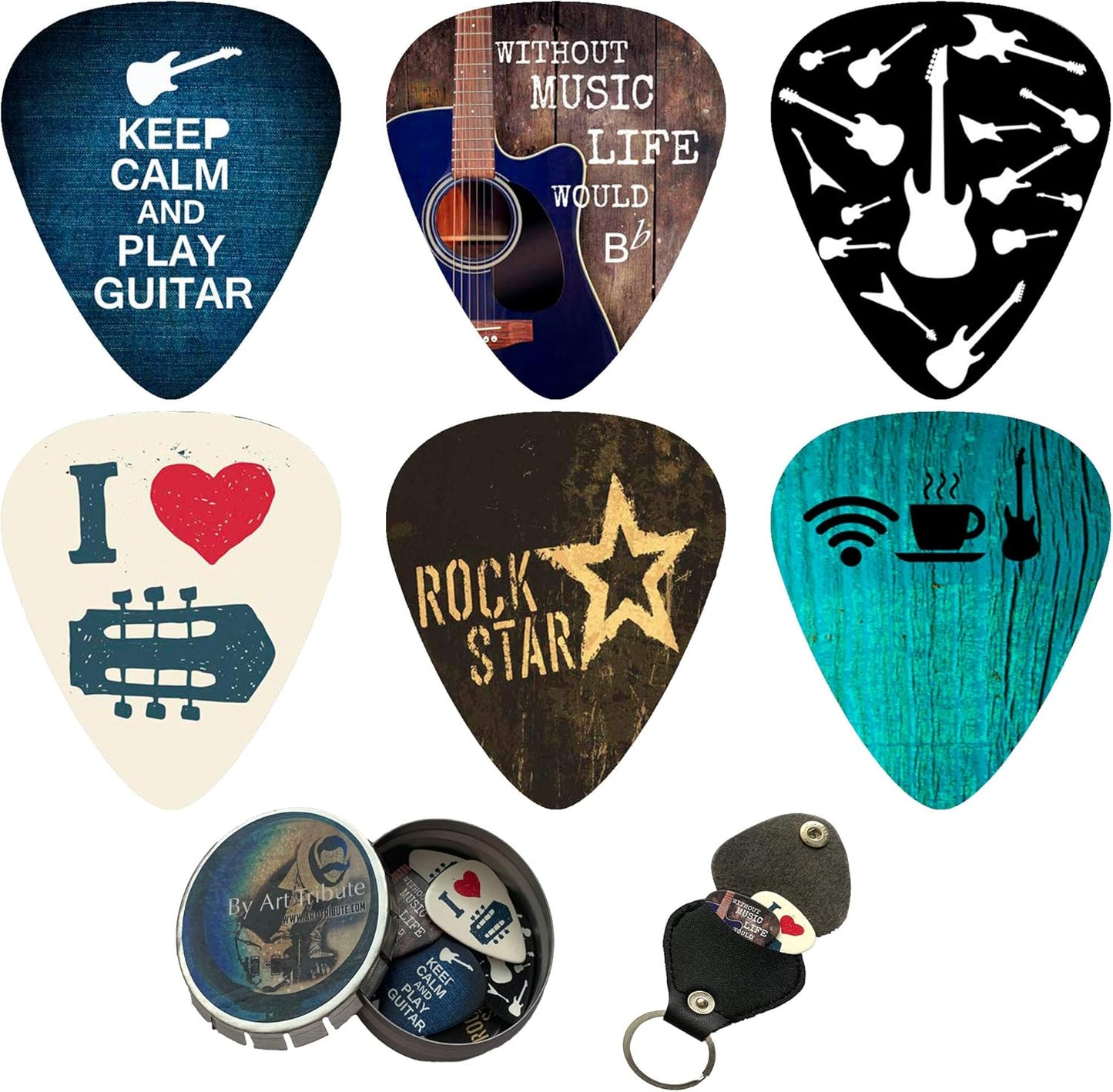 12 Pack Cool Guitar Picks Set - Perfect Gift for Guitarists