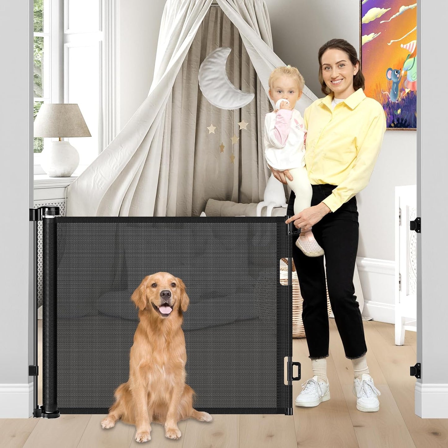 Retractable Baby Gates for Stairs - Space-Saving Design