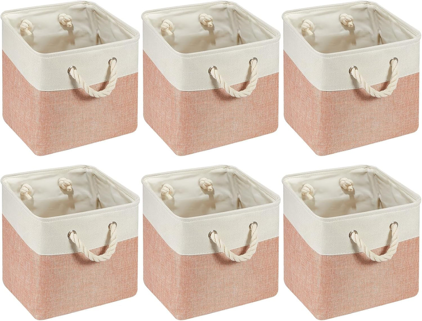 6 Pcs 11 x 11 Inch Cube Storage Bins for Home Organization