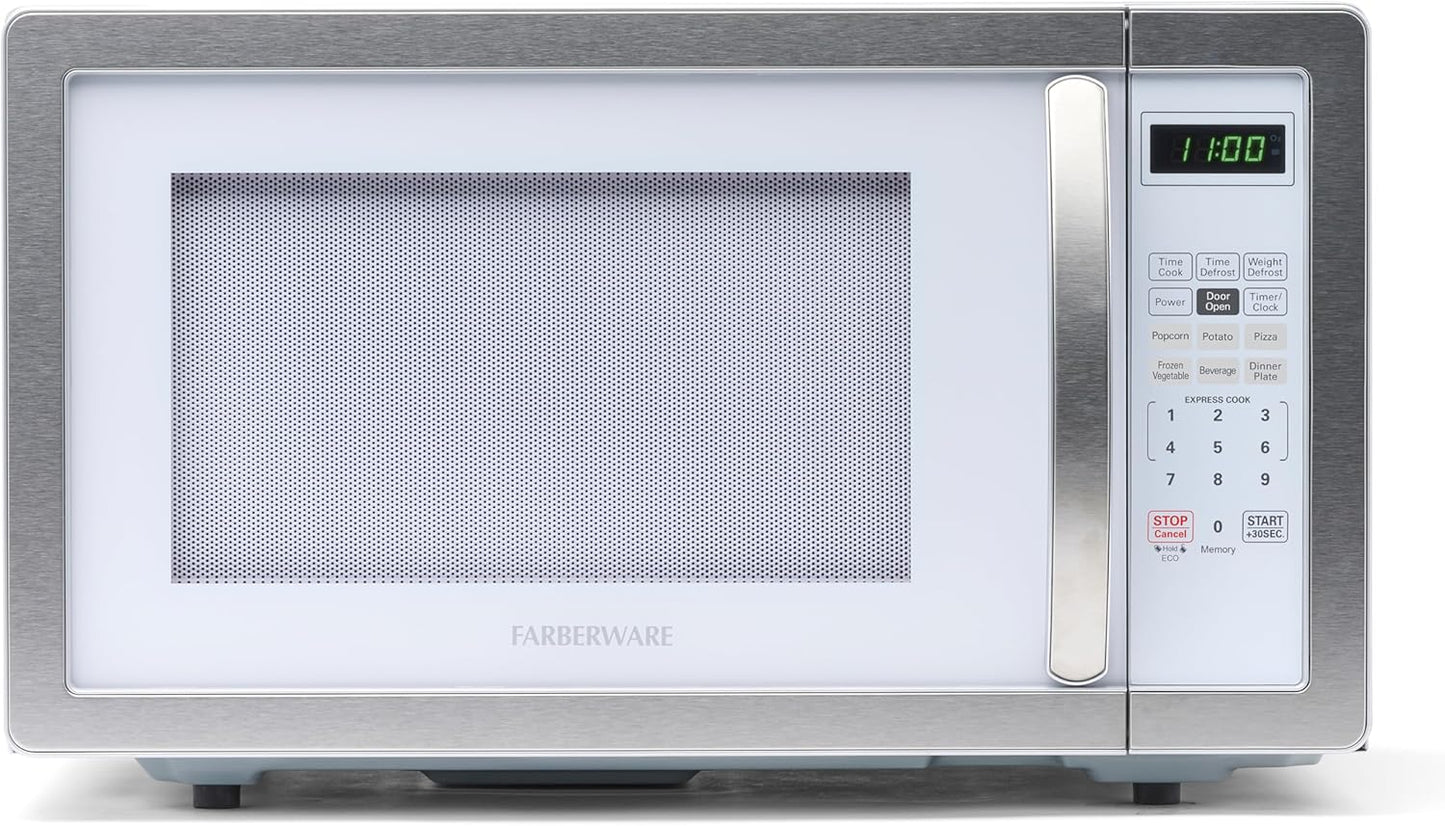 Farberware 1000W Microwave - LED Lighting & Child Lock