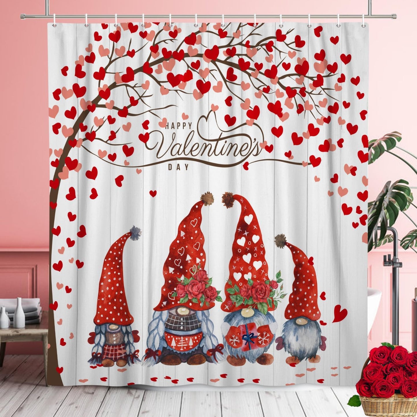 Romantic Valentine's Day Shower Curtain
