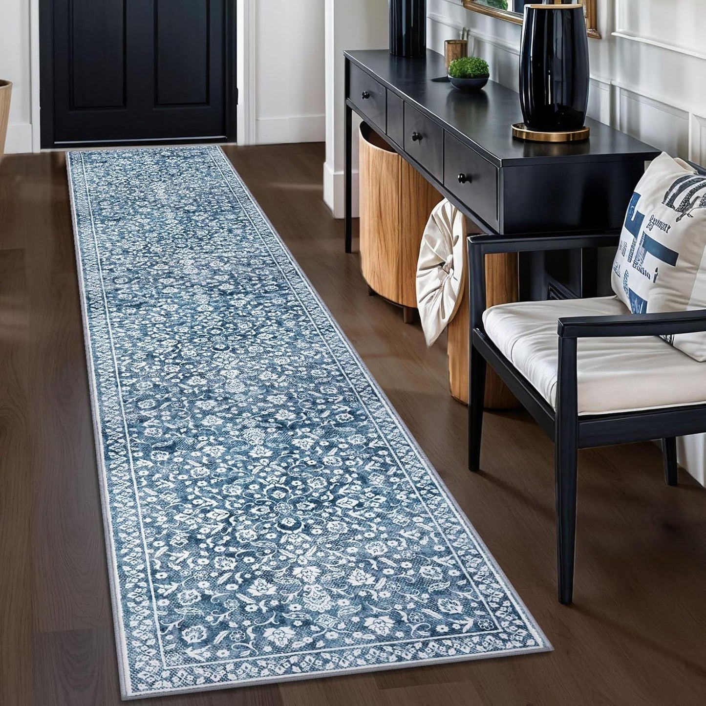 Vintage Runner Rugs for Hallway 2x10, Soft Non-Slip Floral Design