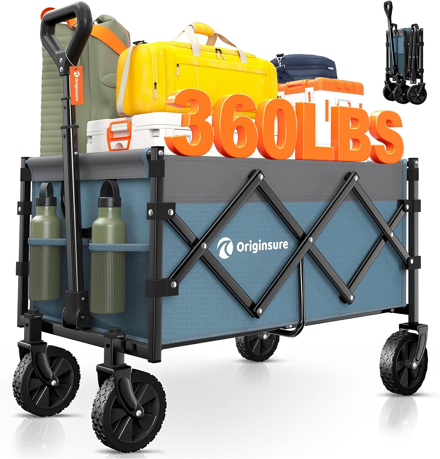 Collapsible Wagon Cart Foldable for Groceries and Camping