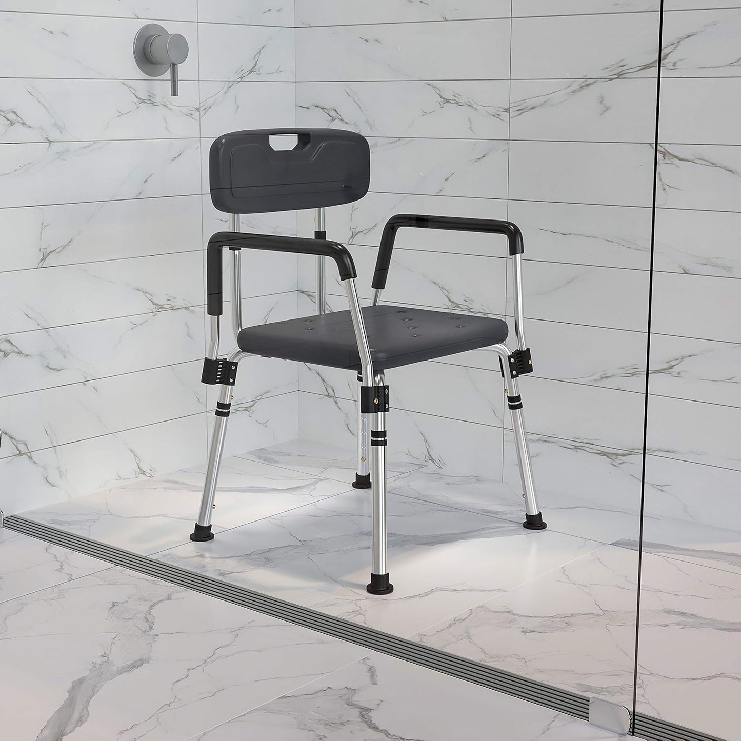 300 Lb. Capacity Adjustable Shower Chair - Quick Release