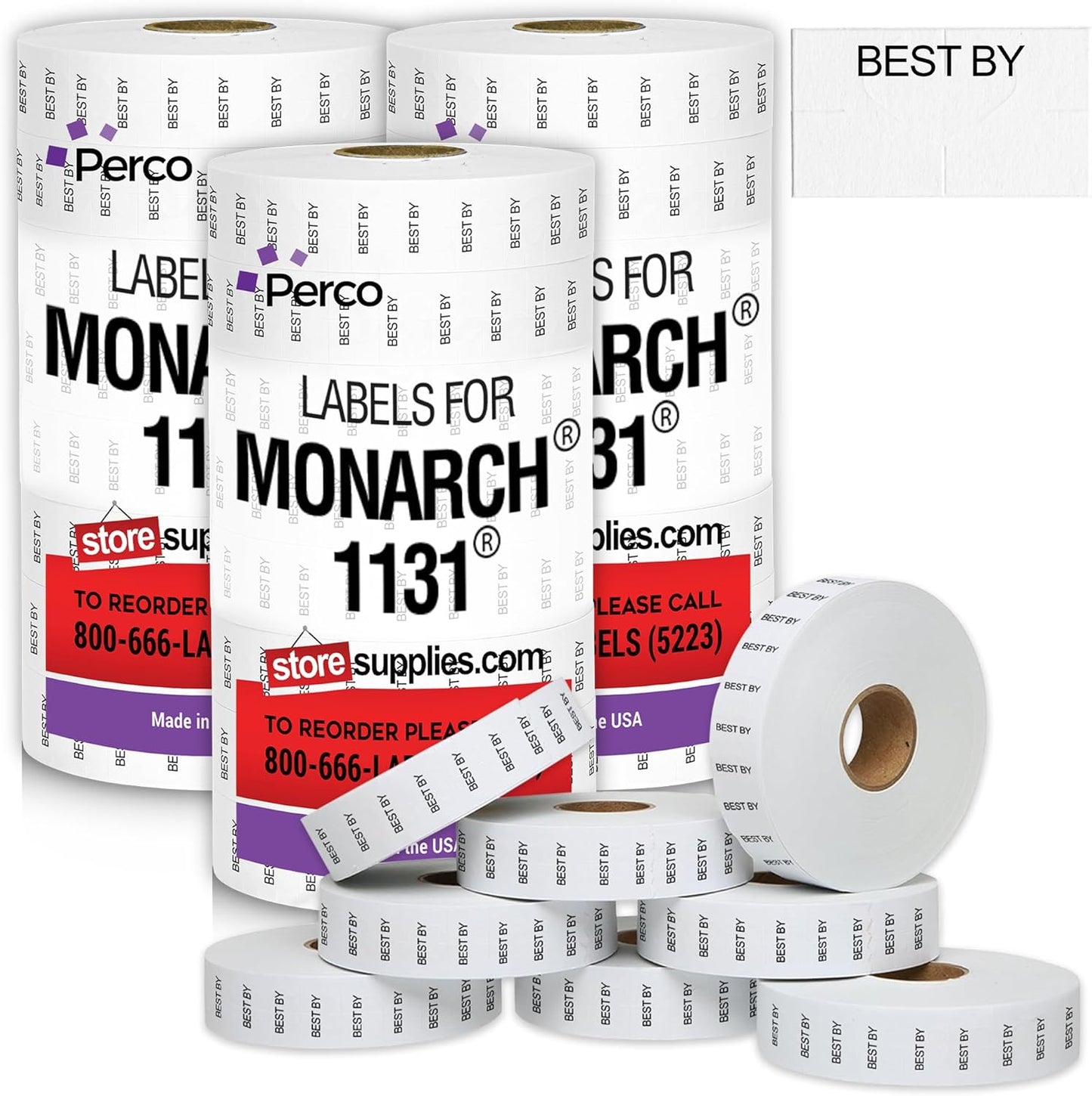 Best By Labels for Monarch 1131 Price Gun - 60,000 Labels