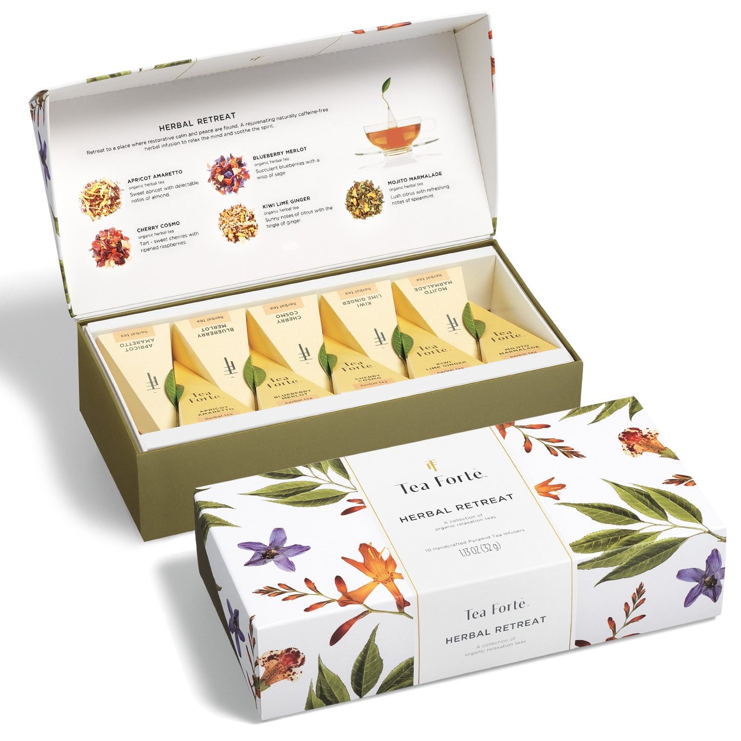 Tea Forte Herbal Retreat Organic Caffeine Free Tea Gift Set