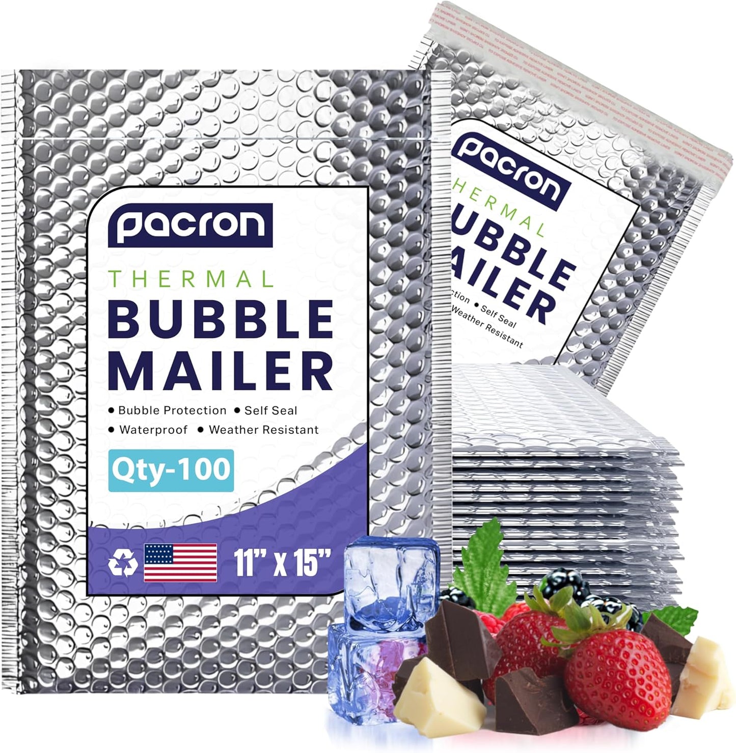 100-Pack Insulated Silver Thermal Bubble Mailers for Safe Shipping