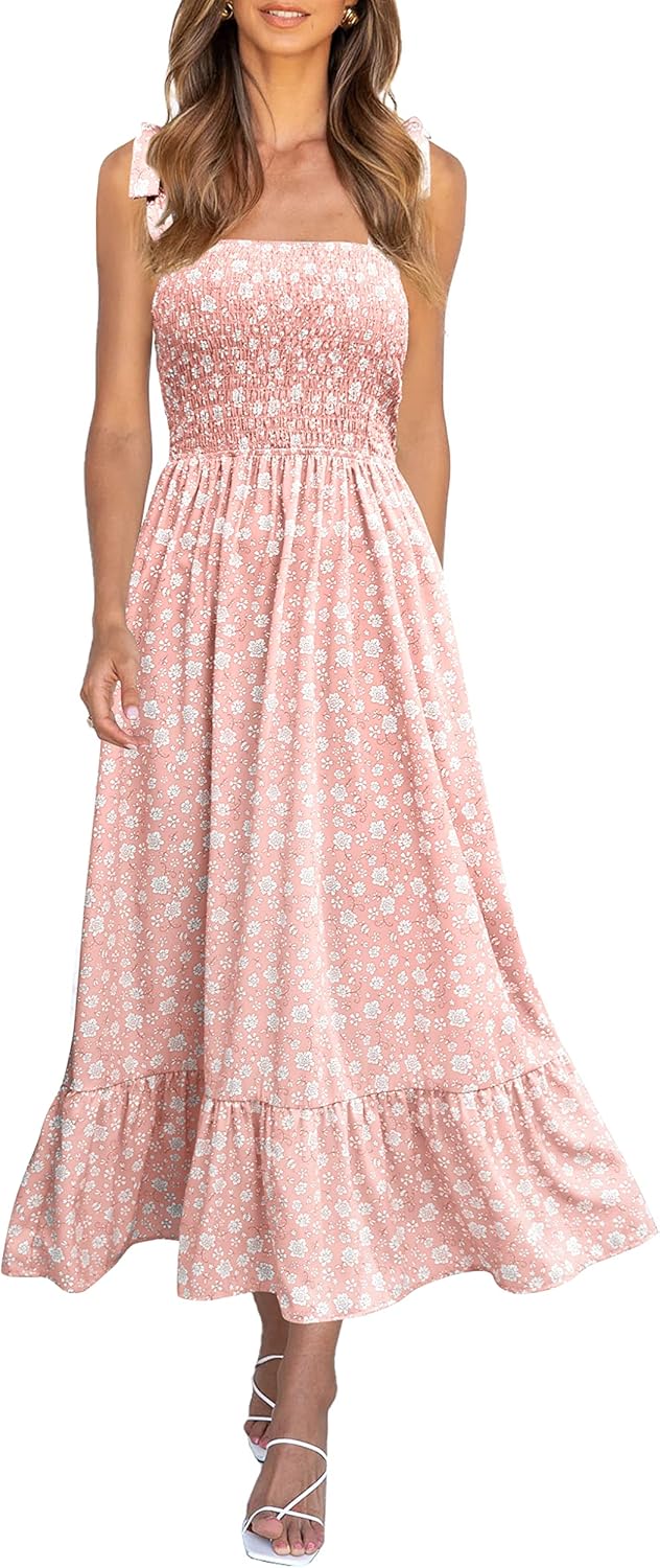 Imily Bela Womens Summer Floral Dress for Beach and Parties