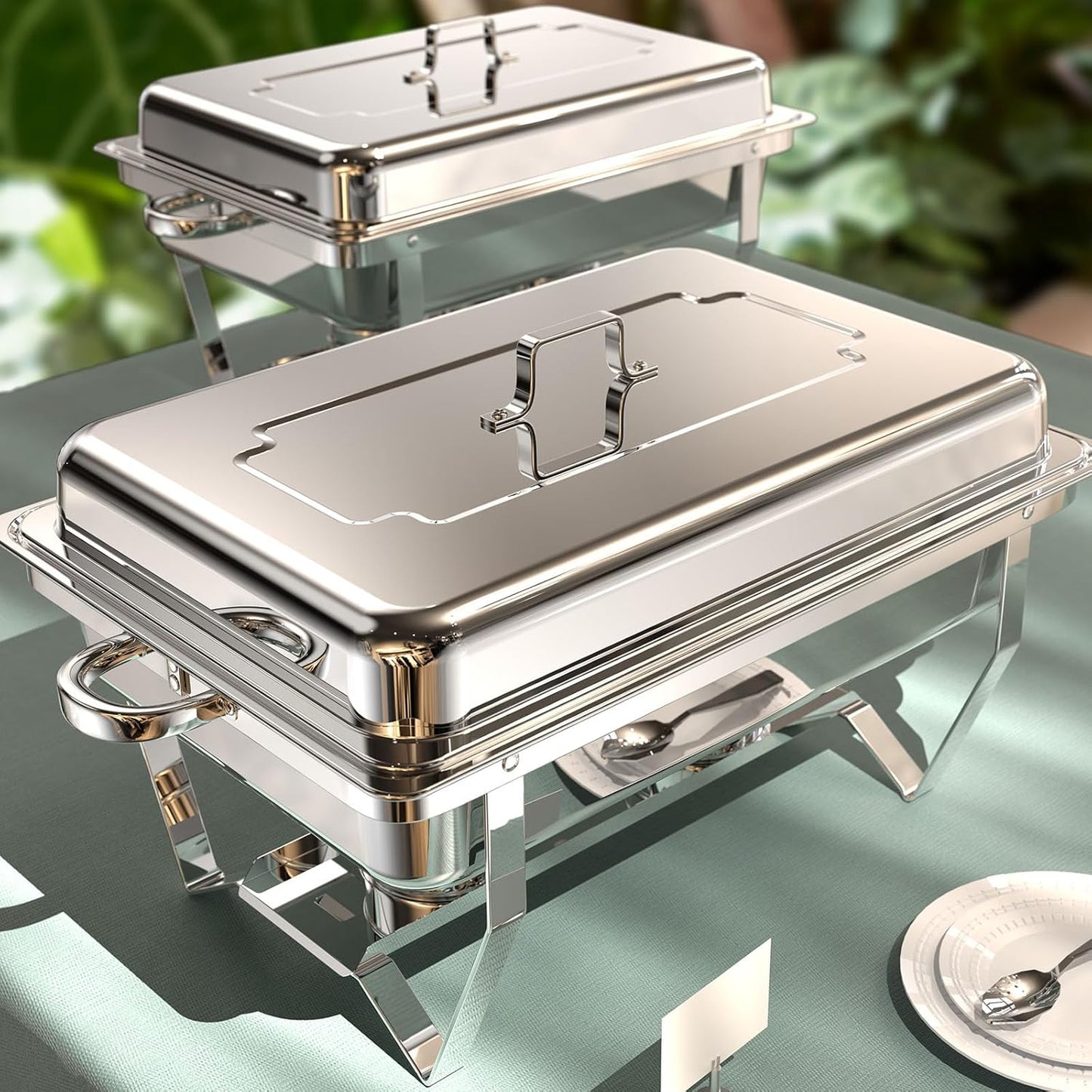 Chafing Dishes for Buffet 2 Pack, 9QT with Rolled Edge Design