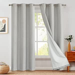 100% Blackout Grey Curtains for Bedroom and Living Room