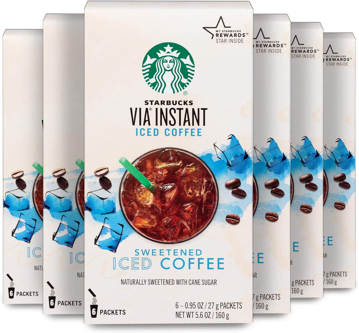 Starbucks VIA Instant Coffee Sweetened Iced Coffee Packets 36 ct