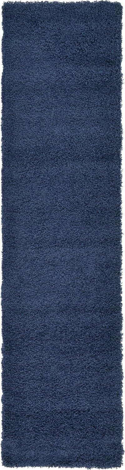 Unique Loom Solid Shag Collection Area Rug in Sapphire Blue