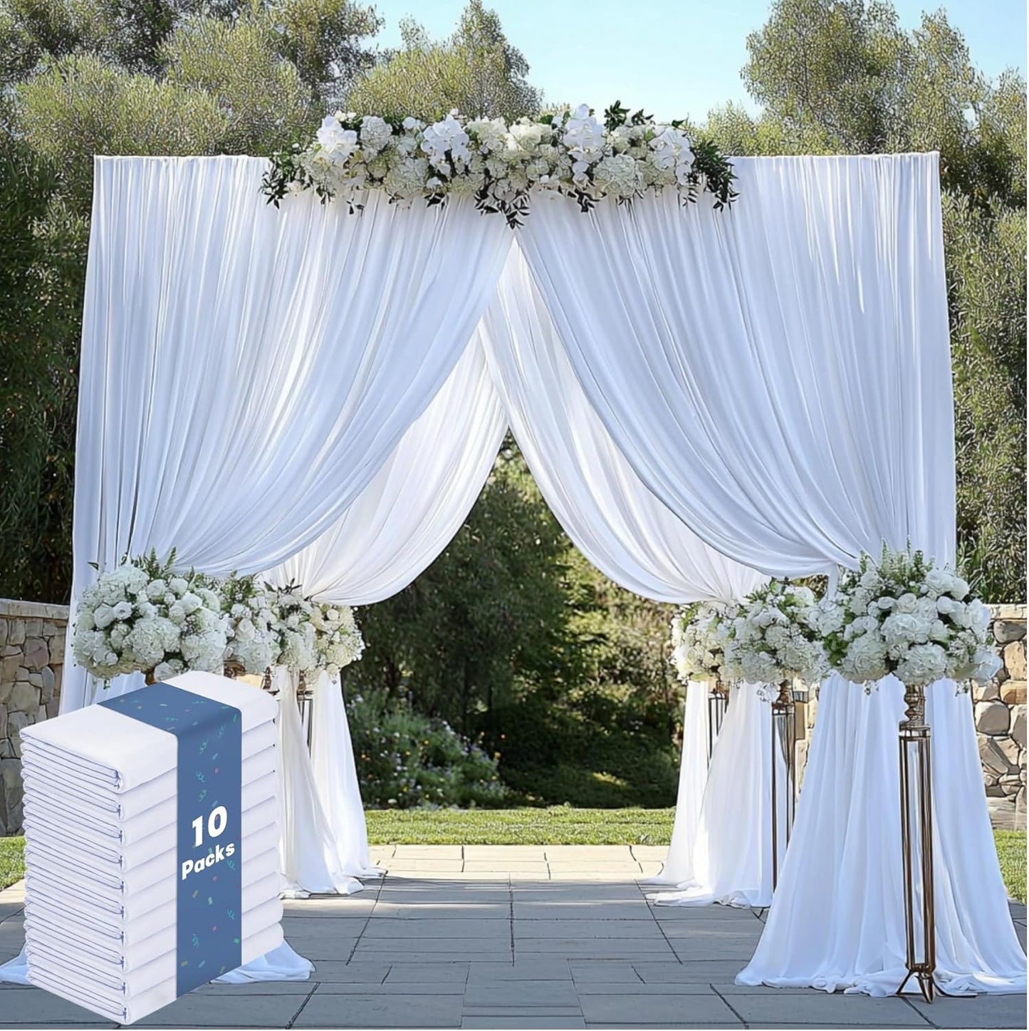 50FTx12FT White Wrinkle-Free Wedding Backdrop Curtain Review