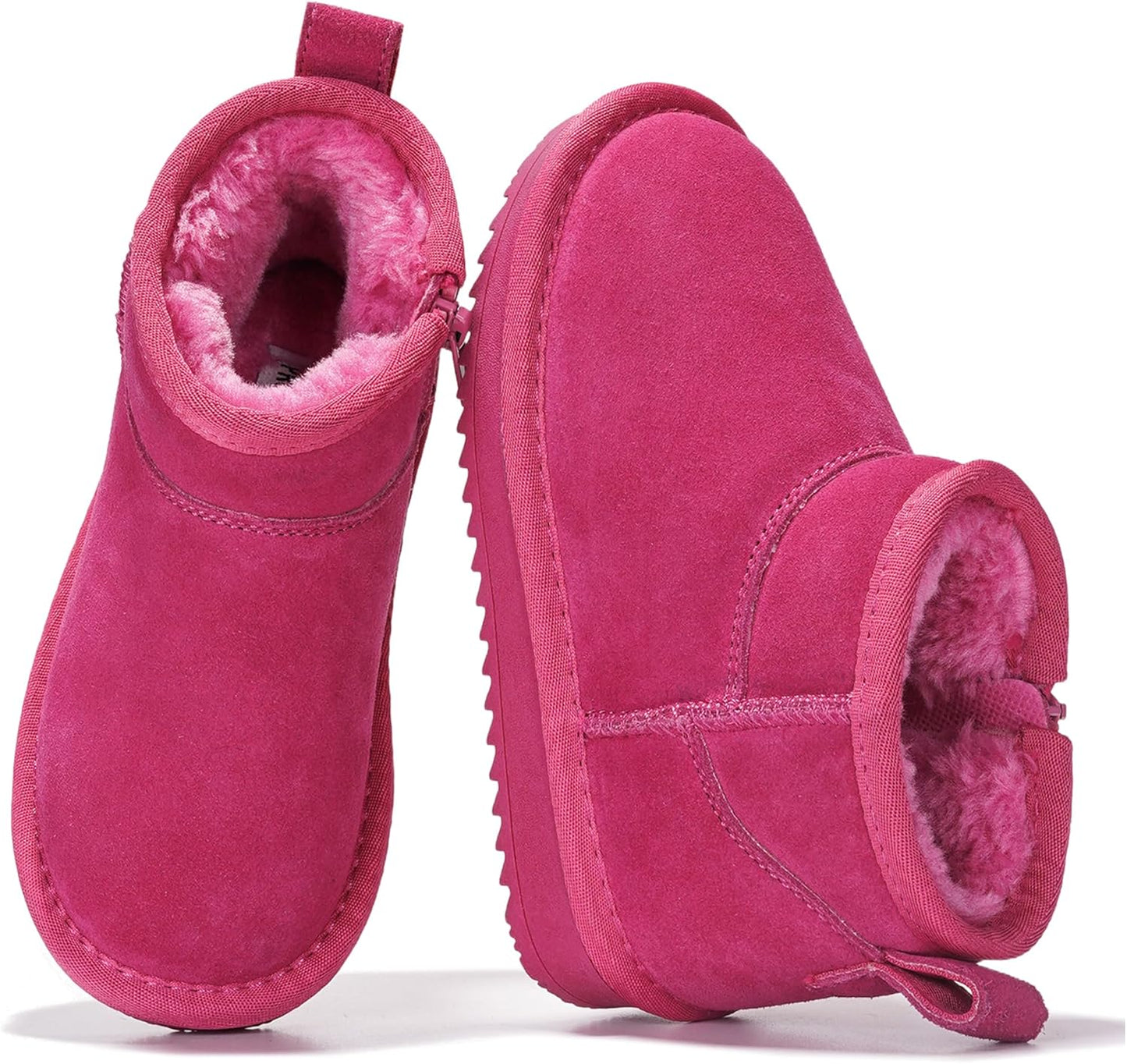 Genuine Leather Girls Boots with Memory Foam for Winter Fun