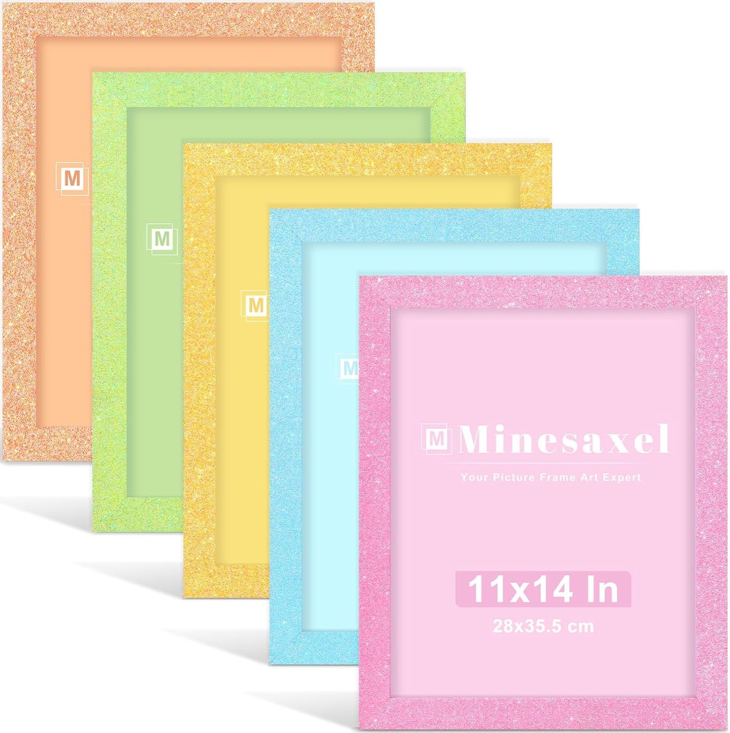 Colorful 11x14 Picture Frame Set of 5 for Wall Gallery Decor