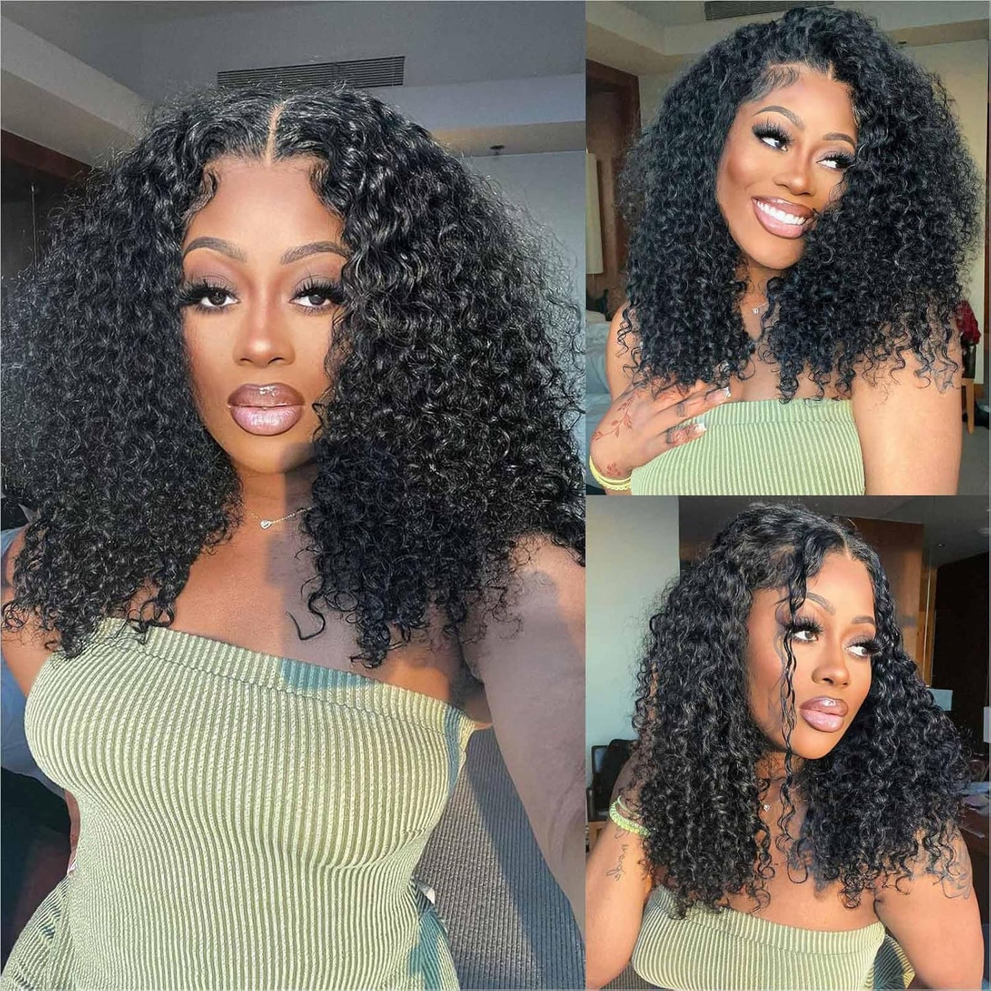 Curly BOB Wig Human Hair 5x5 HD Lace Closure for Black Women