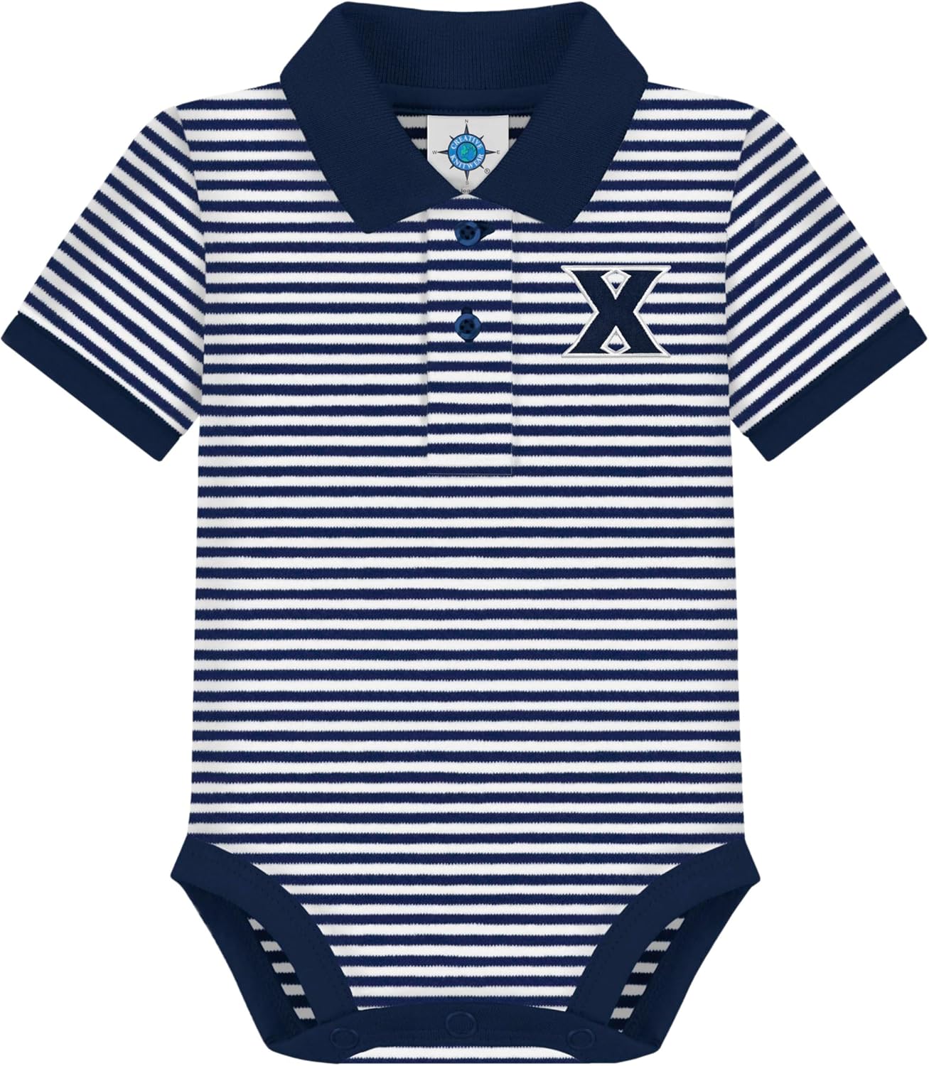 Creative Knitwear College Baby Striped Polo Bodysuit for Infants
