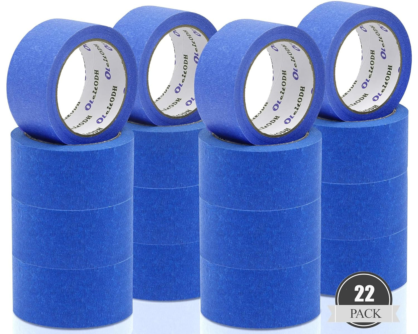 22 Rolls Blue Painters Tape Bulk for Easy Wall Painting Tasks