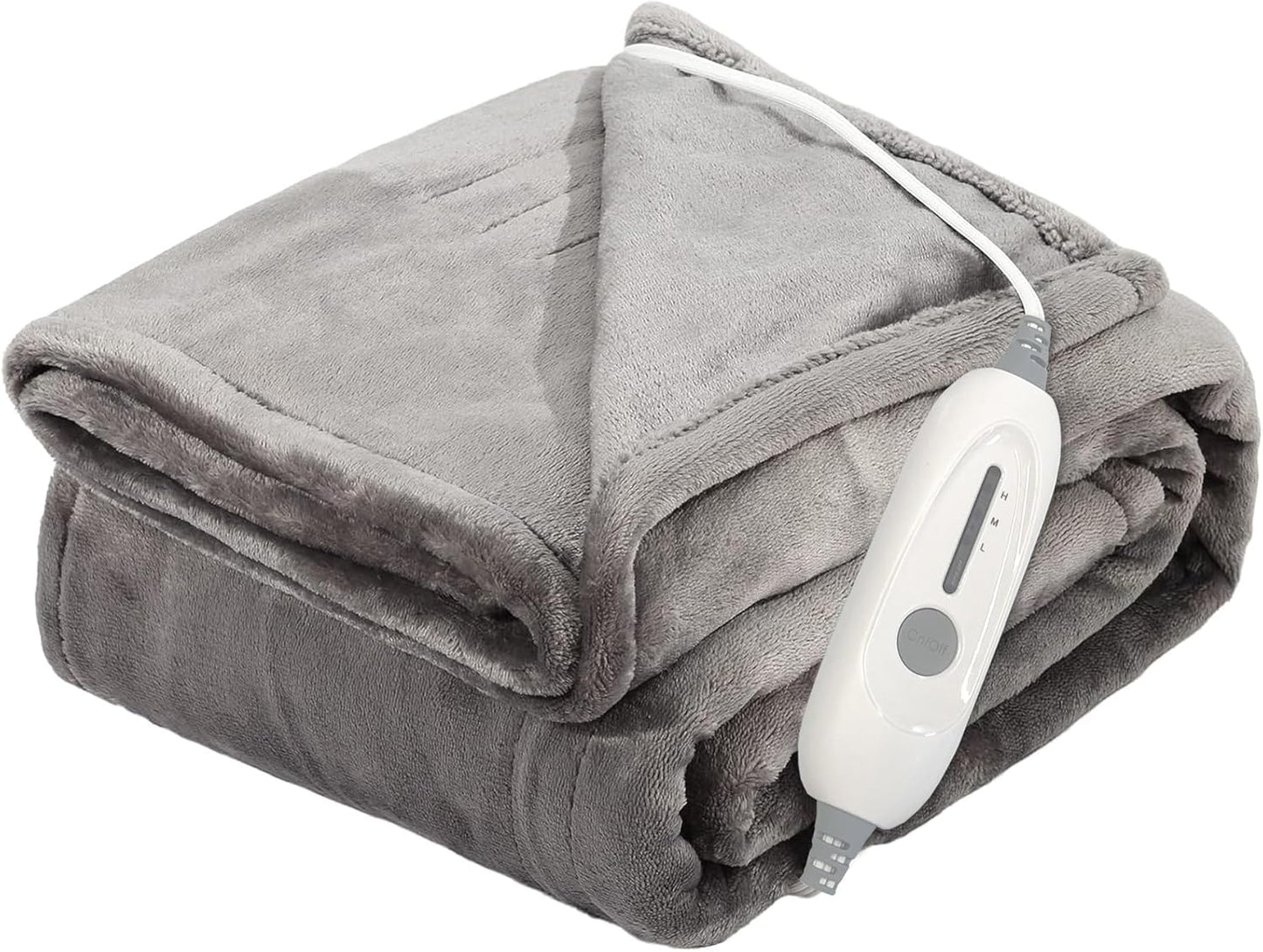 Super Soft Electric Heated Blanket, 3 Heat Levels, Auto Off, Machine Washable - Home & Office Use