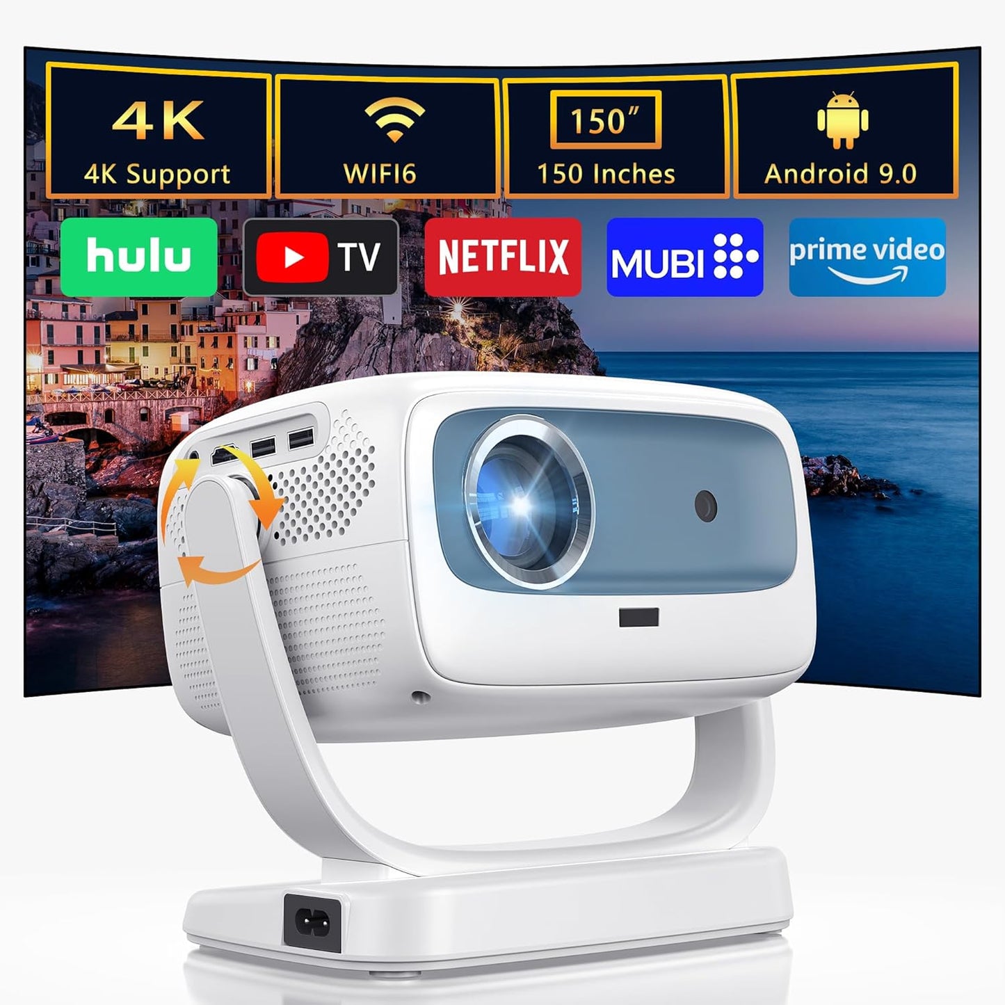 Ultra Sharp 4K Support Projector - DANCIEYA