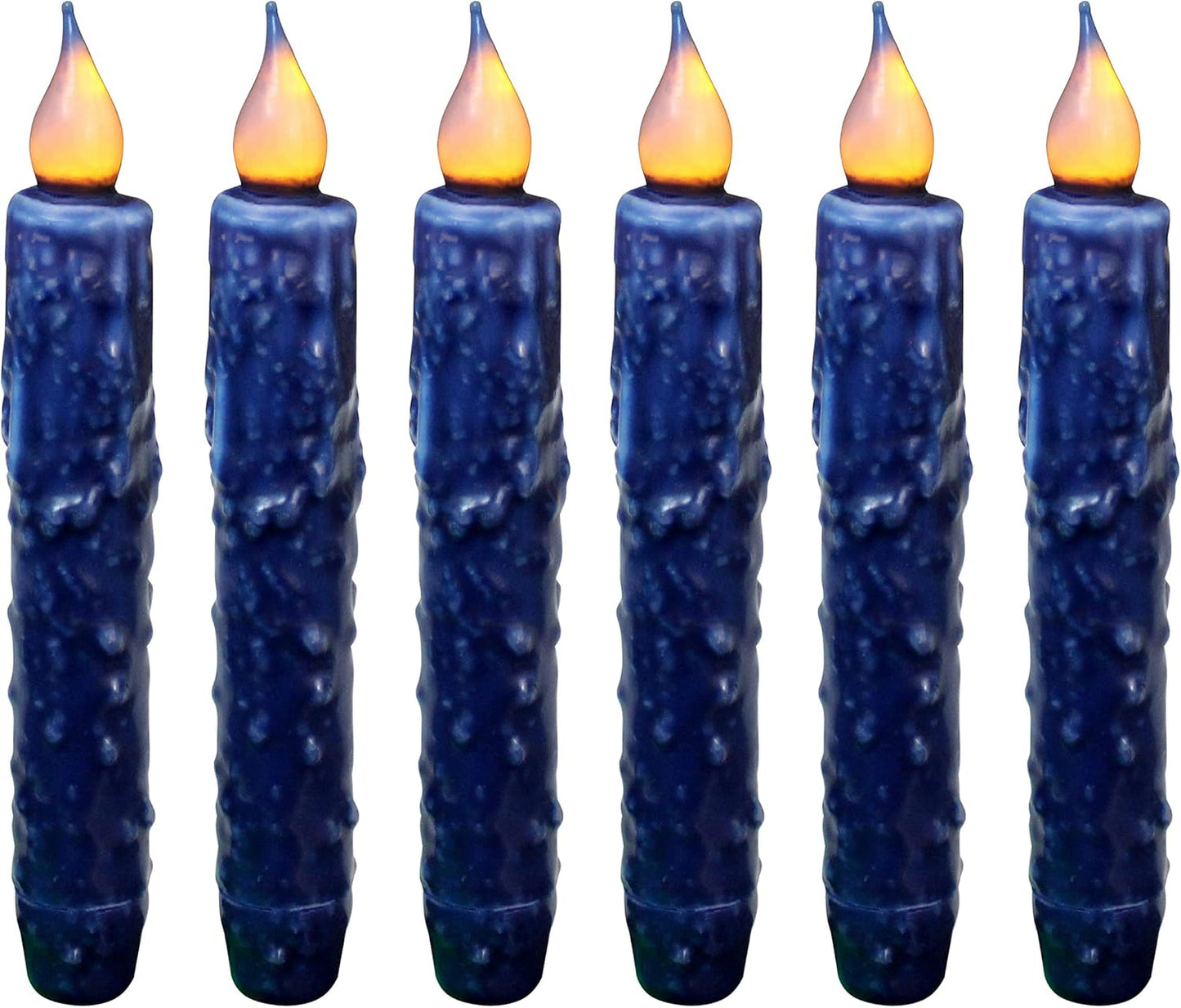 Real Wax Hand Dipped LED Timer Taper Candles for Rustic Decor