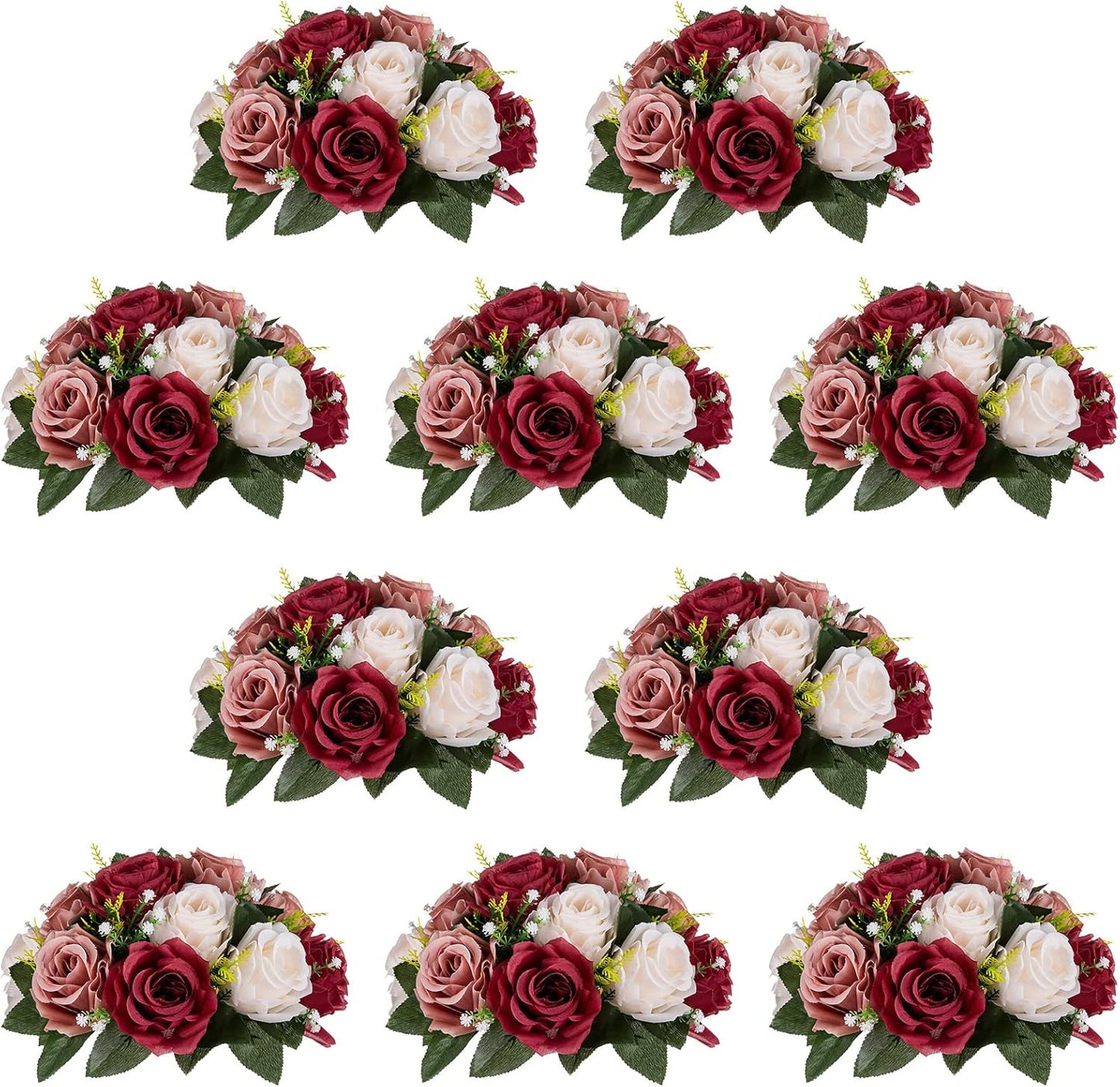 NUPTIO Artificial Flower Centrepieces for Tables - 10 Pcs