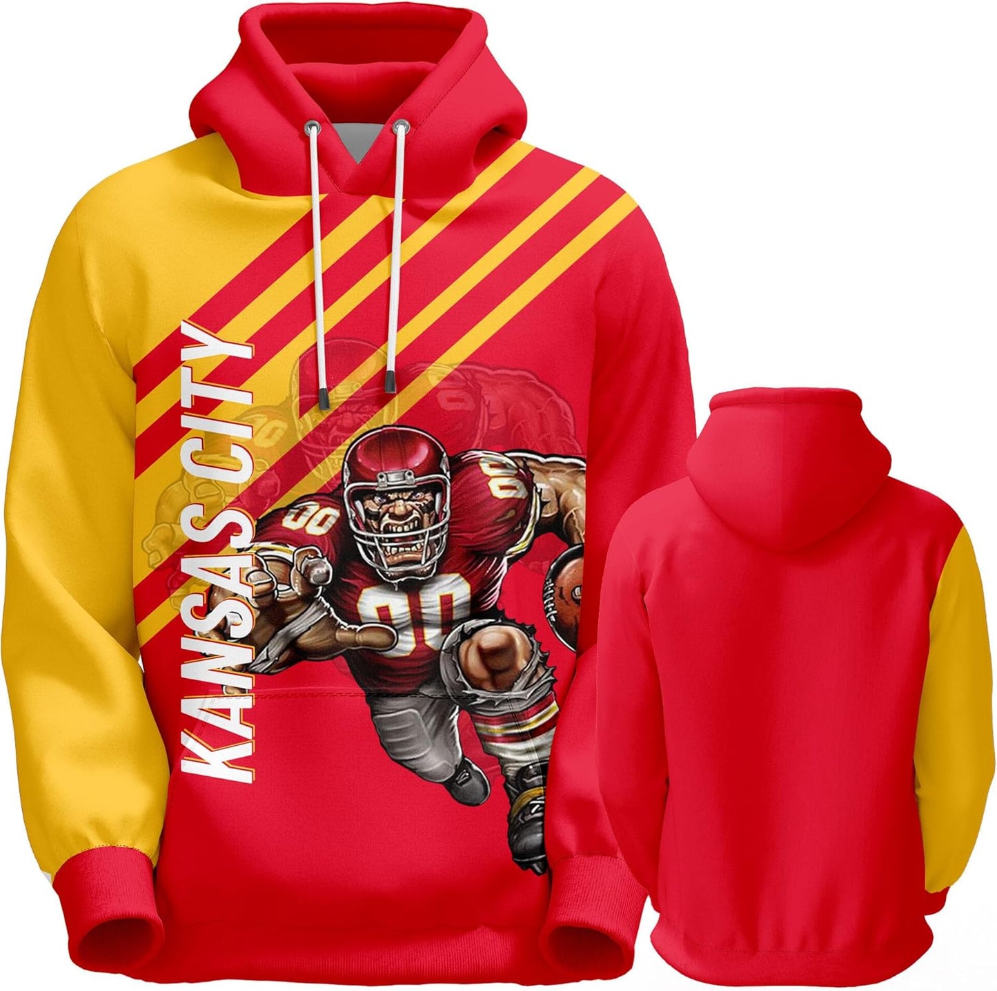 Men's Football Hoodie with City Mascots for Fans S-3XL
