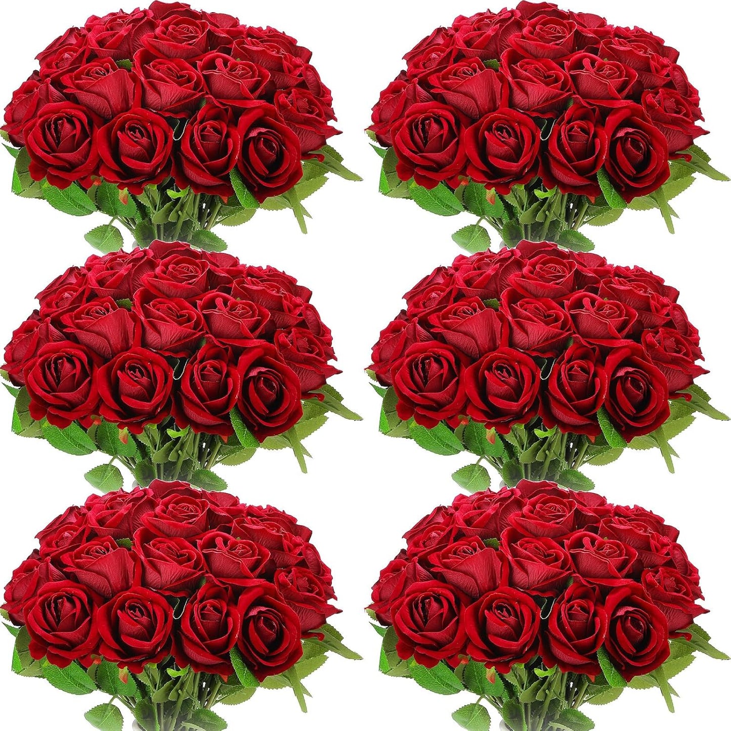 Jexine 50 Pcs Artificial Rose Flower Bulk for Home Wedding Decor