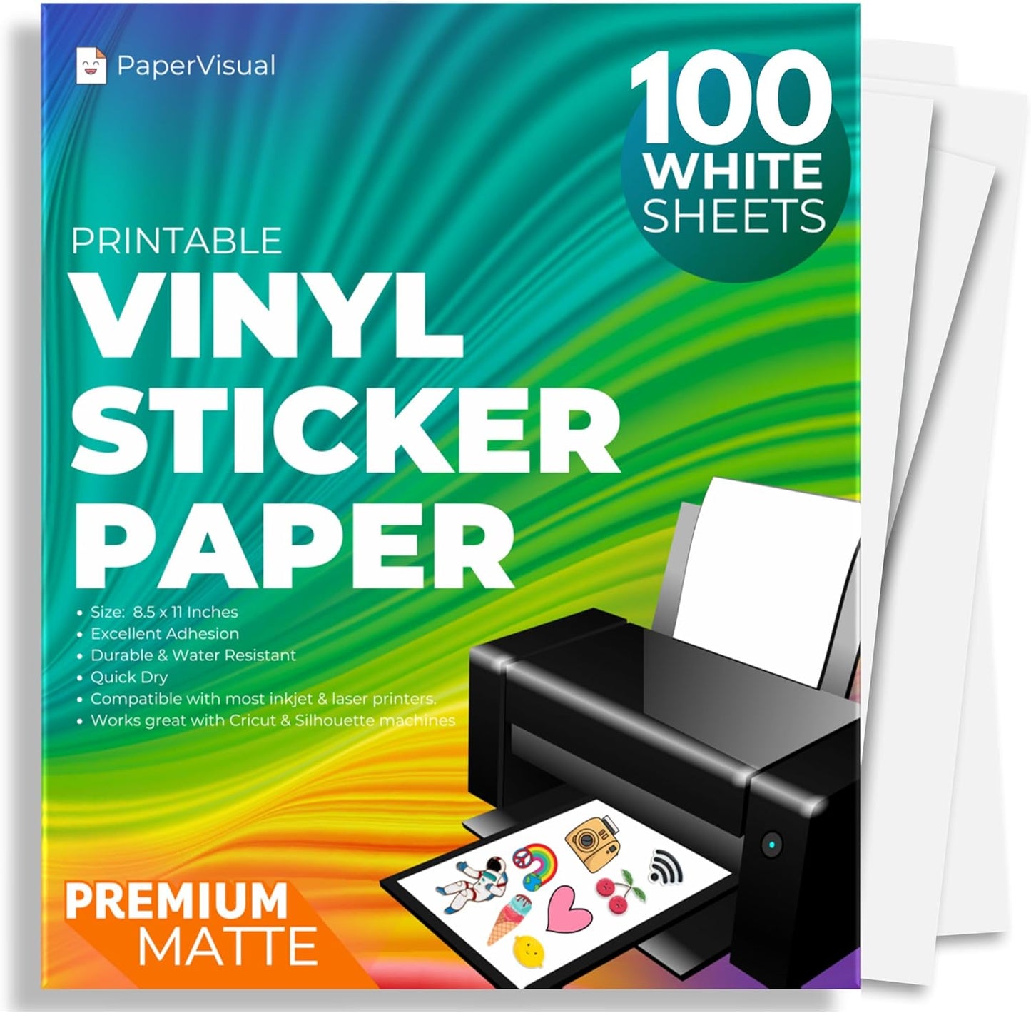 Premium Printable Vinyl Sticker Paper for Inkjet and Laser Printer