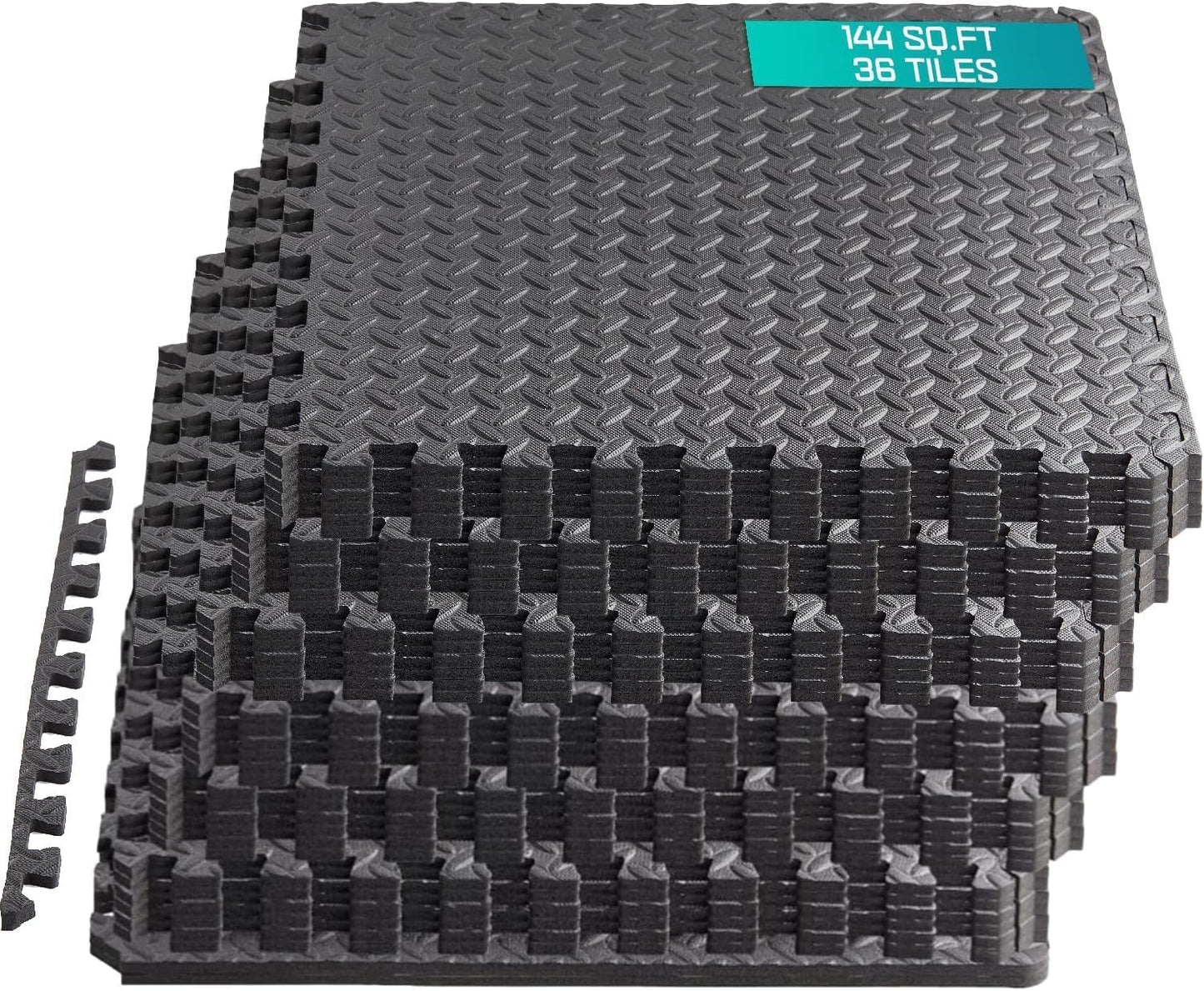 Yes4All Puzzle Exercise Mat for Home Gym - EVA Foam Tiles