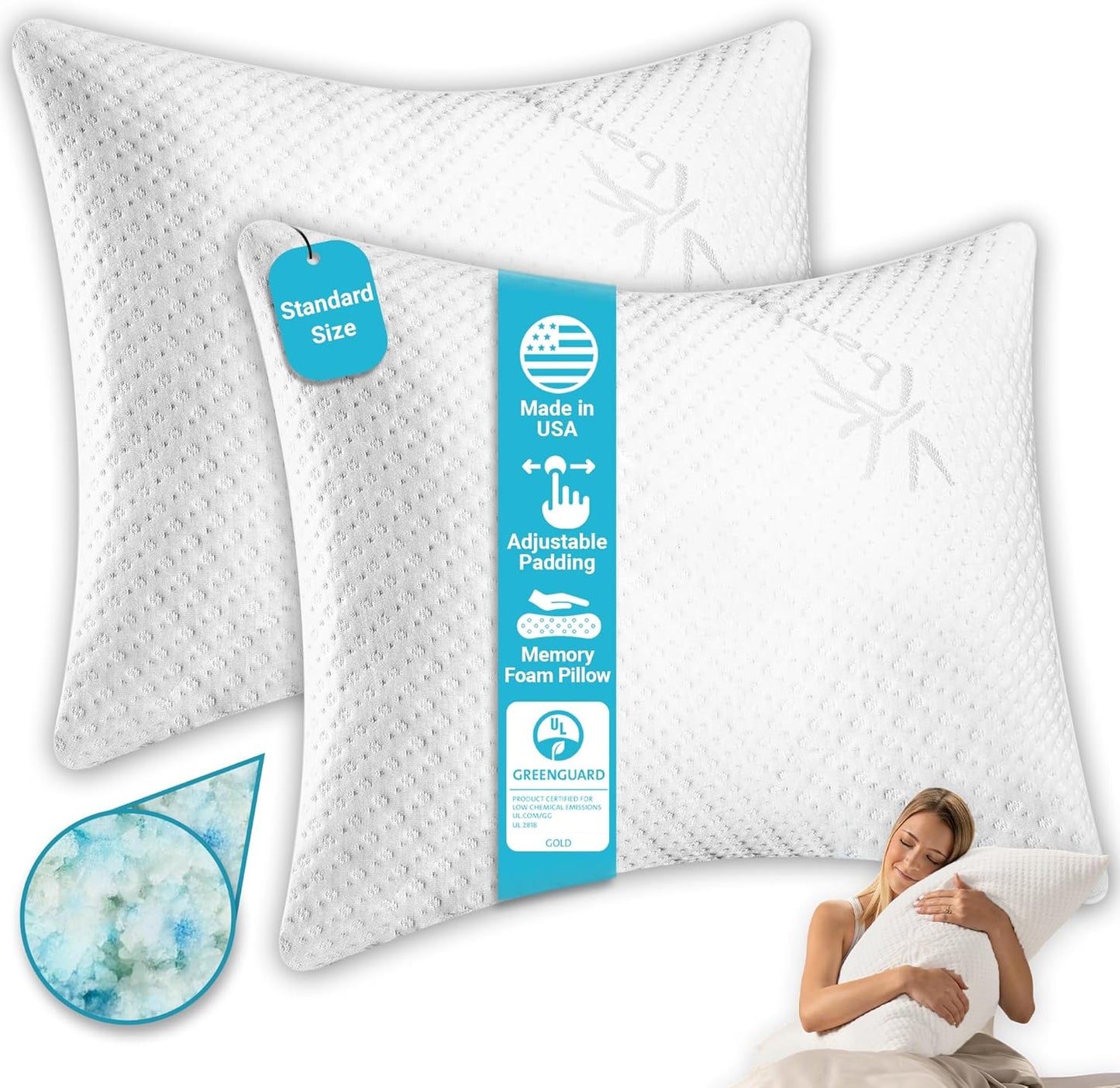 Adjustable Shredded Memory Foam Pillows for Sleeping Comfort