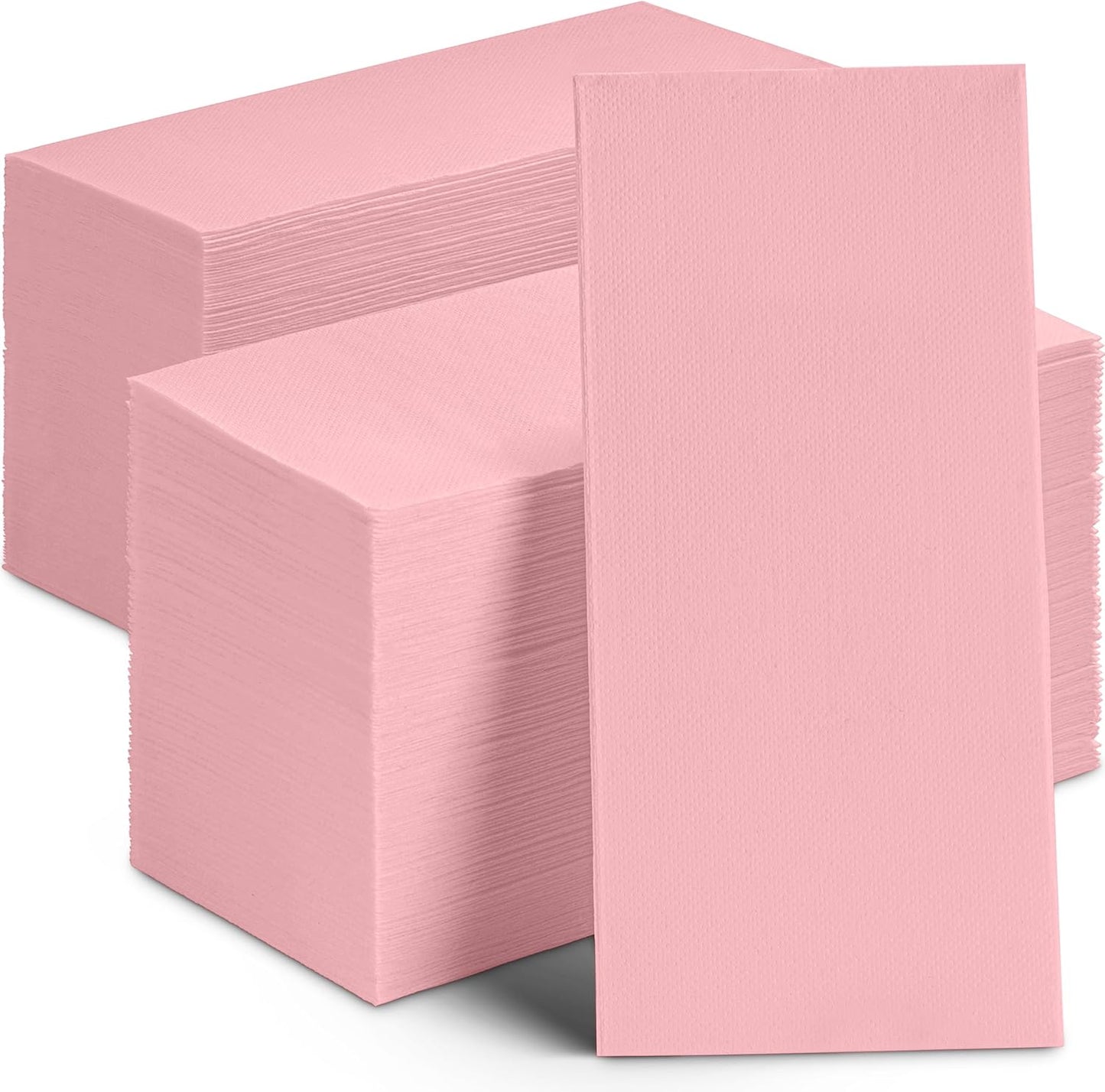 Disposable Dinner Napkins Pink Paper by NAPEREE - 300 Pack