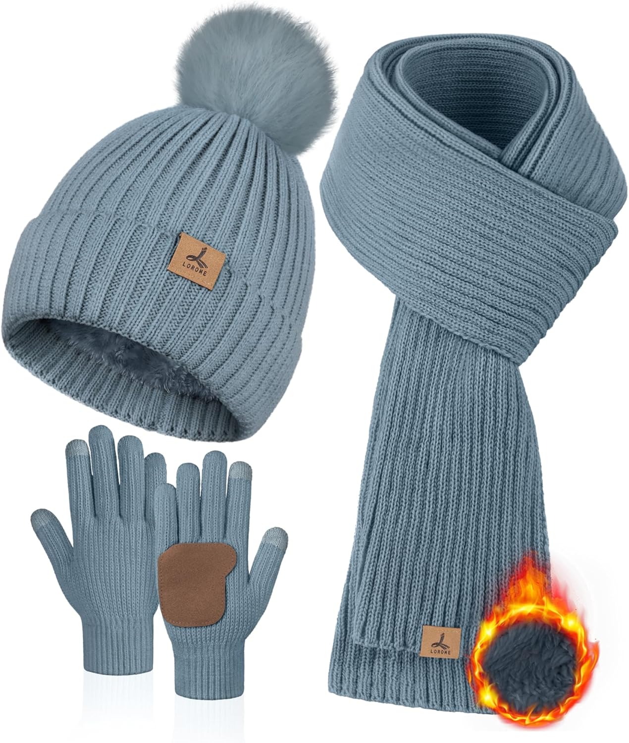 LOROME Winter Beanie Set - Stylish & Warm