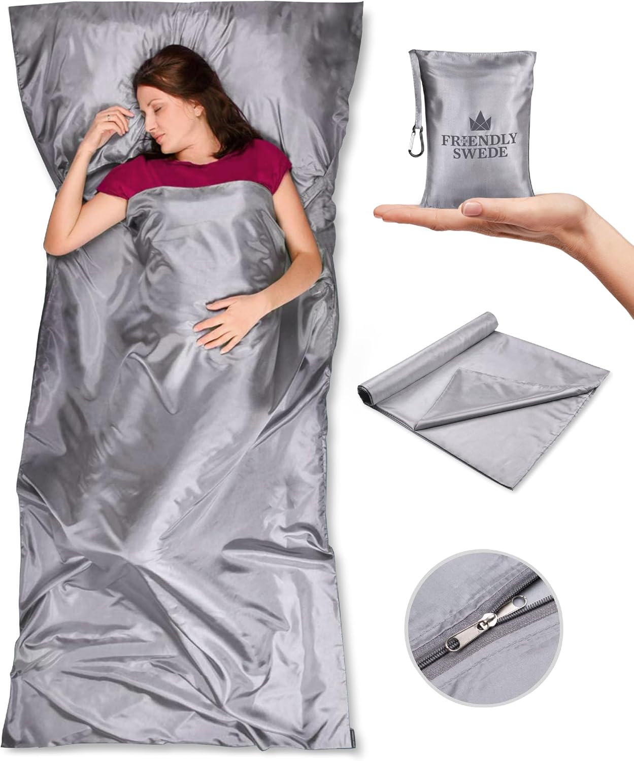 Ultralight Polyester Sleeping Bag Liner for Travel and Camping