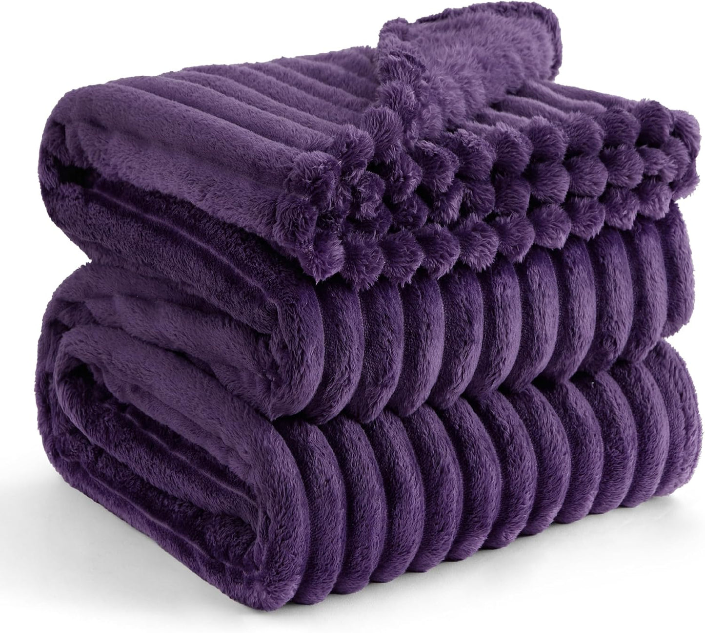 Ultra Soft Purple Full Blanket for Bed - Cozy Large Throws