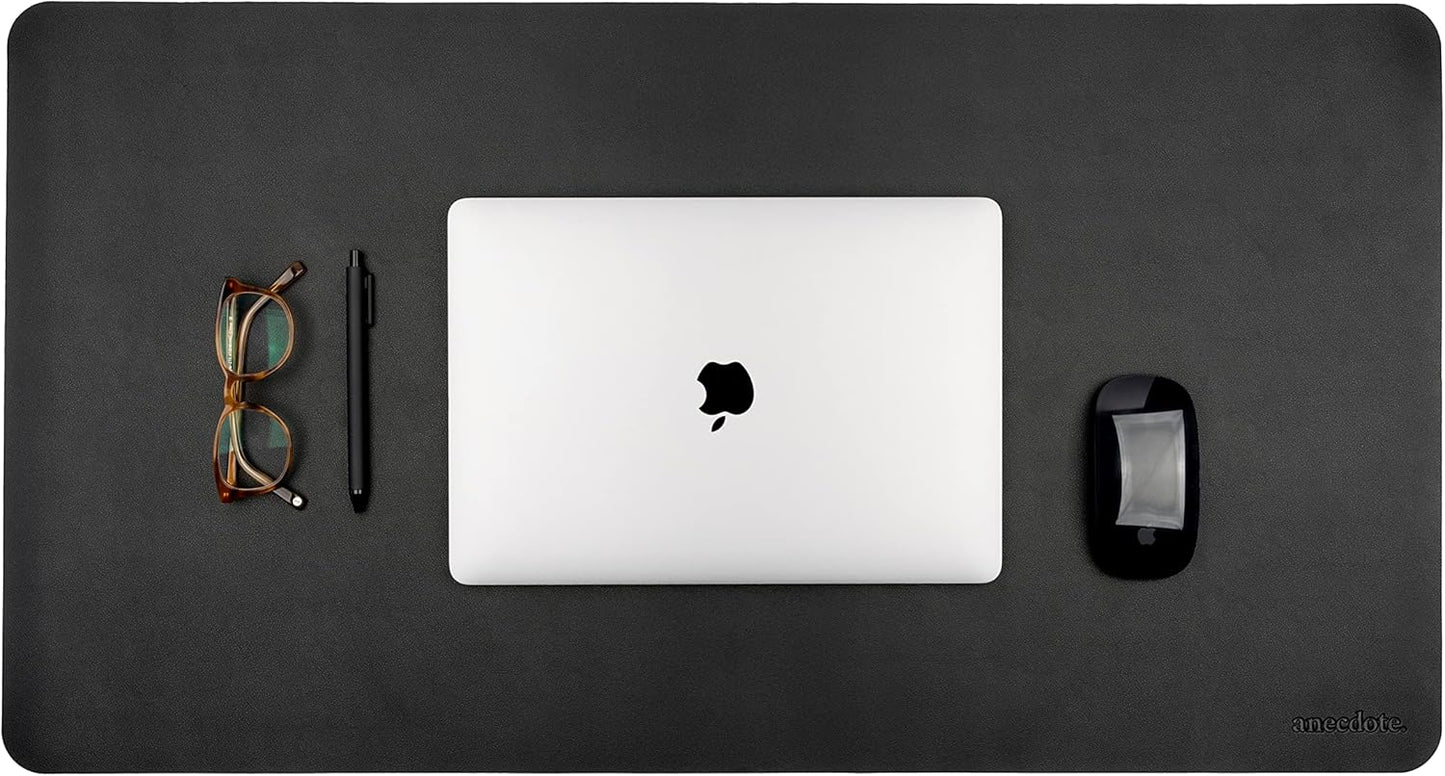 Chic Vegan Leather Desk Pad - Elegant & Spacious