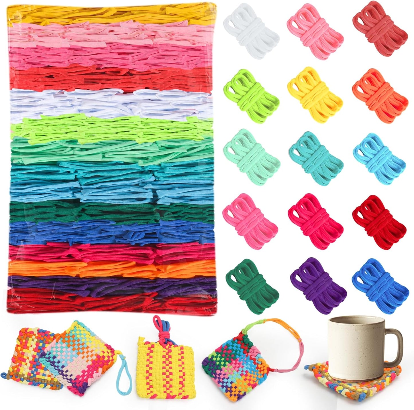 1500 PCS Weaving Loom Loops Kit for 7-Inch Potholder Crafts