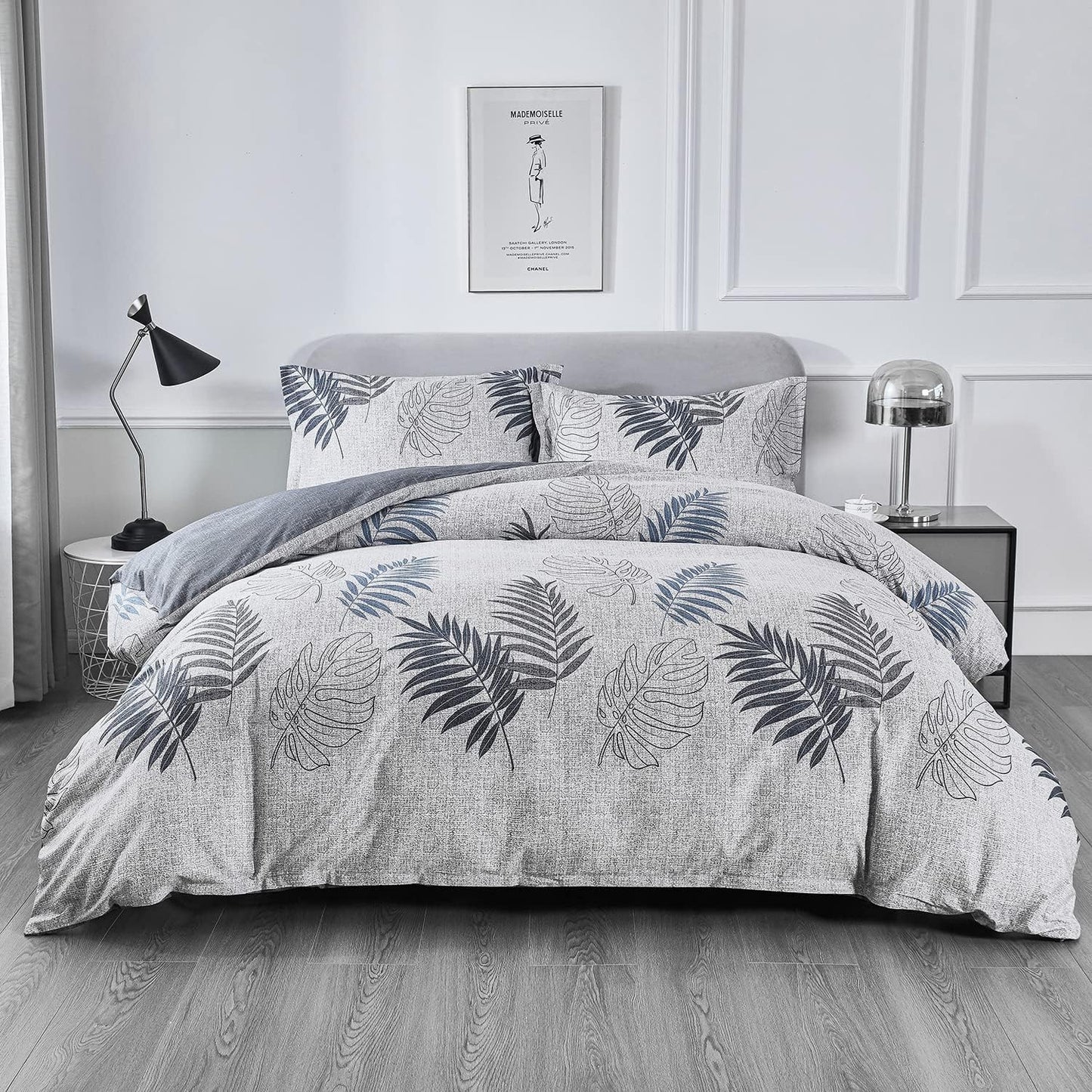 OAITE Duvet Cover Set - 100% Cotton Soft Bedding with Leaf Pattern