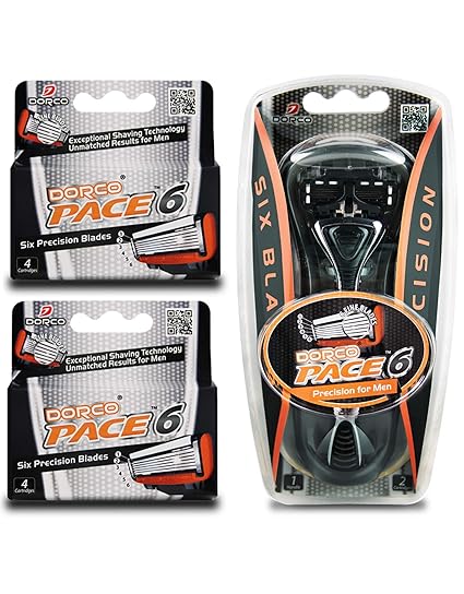 Dorco Pace 6 Razor Blade System for a Closer, Smoother Shave