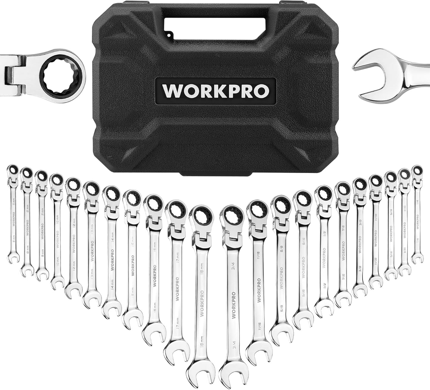 WORKPRO 22-Piece Ratcheting Wrench Set for Efficient Repairs