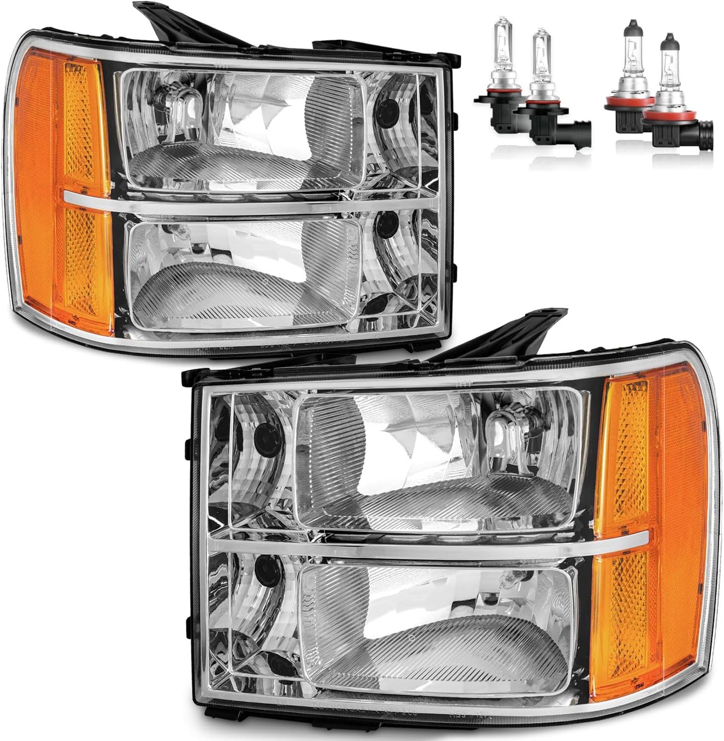 Headlights W/Bulbs for 2007-2013 GMC Sierra 1500 & More