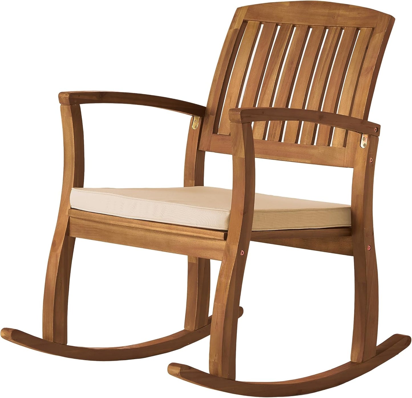 Teak Finish Rocking Chair with Cushion