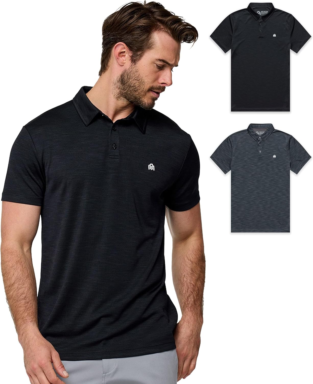 INTO THE AM Performance Dri Fit Polo Shirts for Men S-4XL