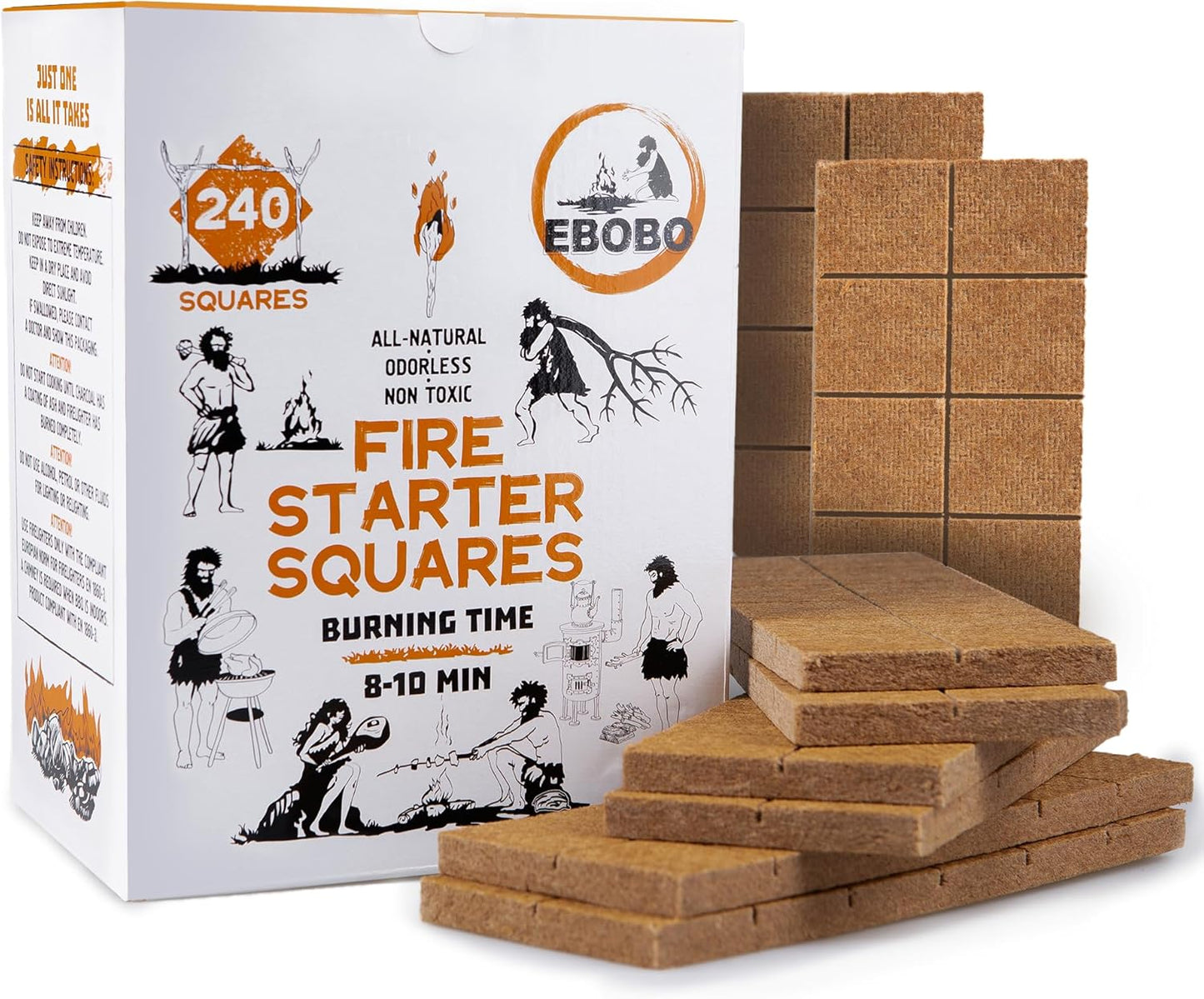 240 pcs Fire Starter Cubes for Quick Ignition and Easy Lighting