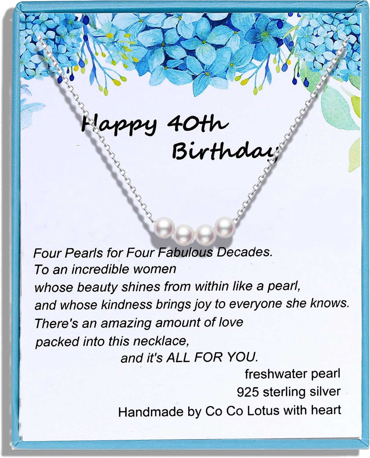 Elegant Simple White Pearl Necklace for 40th Birthday Gifts