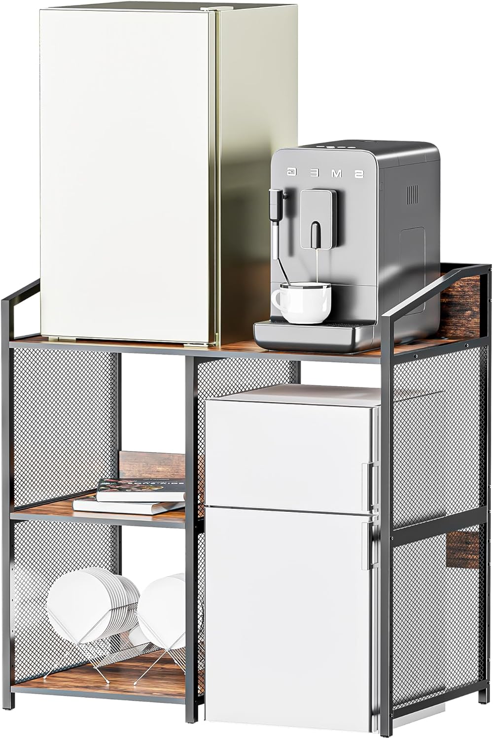 Industrial Mini Fridge Cabinet with Storage