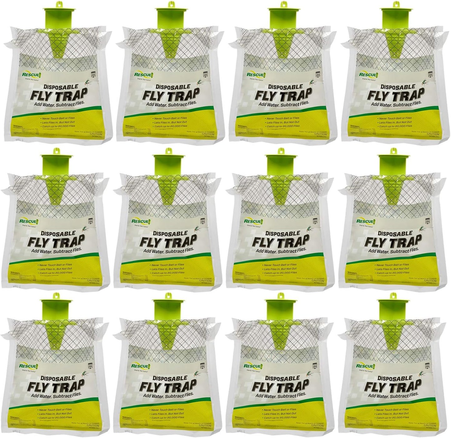 RESCUE! Outdoor Disposable Hanging Fly Trap - Effective Control