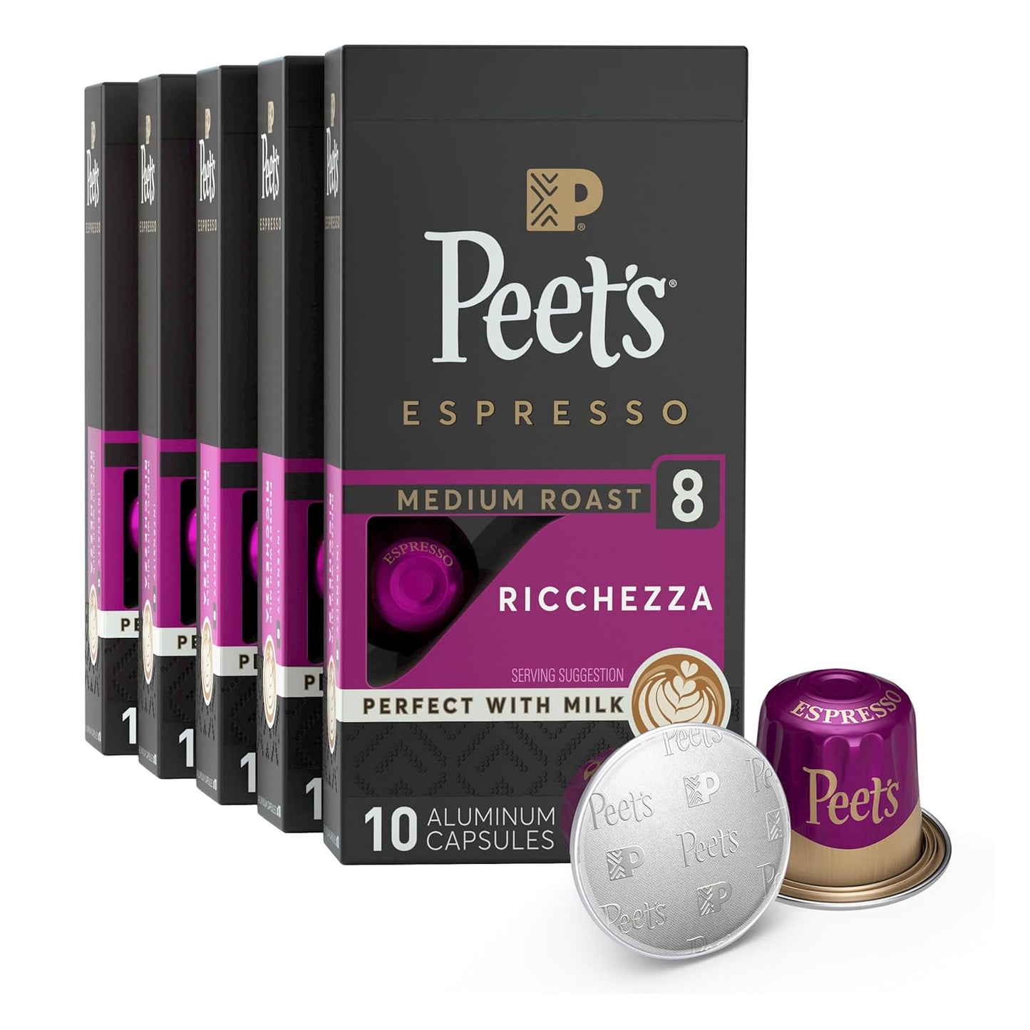 Peet's Espresso Capsules, Rich Intensity 8 - 50 Count